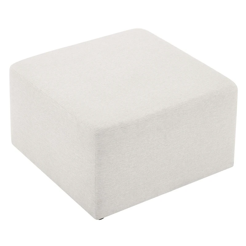 Callum 17/28 Square Woven Heathered Fabric Upholstered Ottoman