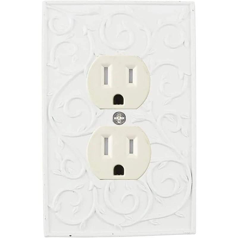 Meriville French Scroll Electrical Outlet Wall Plate Cover, Hand Painted