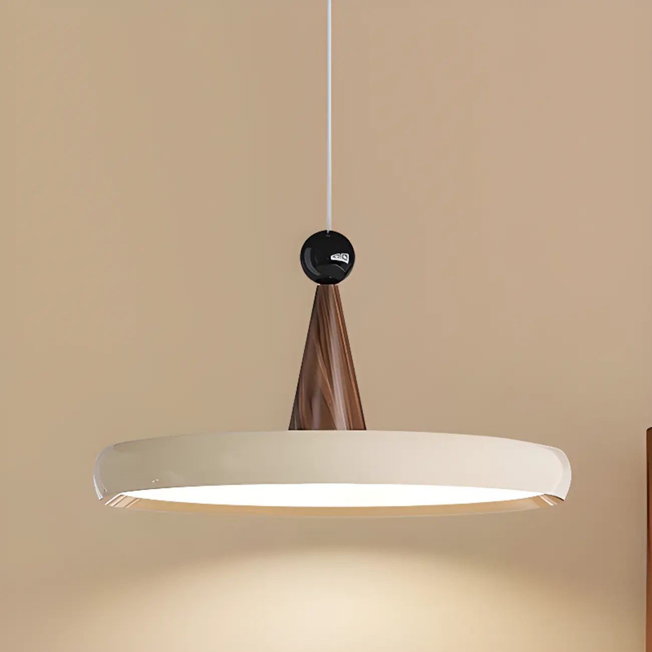 Modern Geometric Cream Acrylic Pendant Light with Multi Dimming