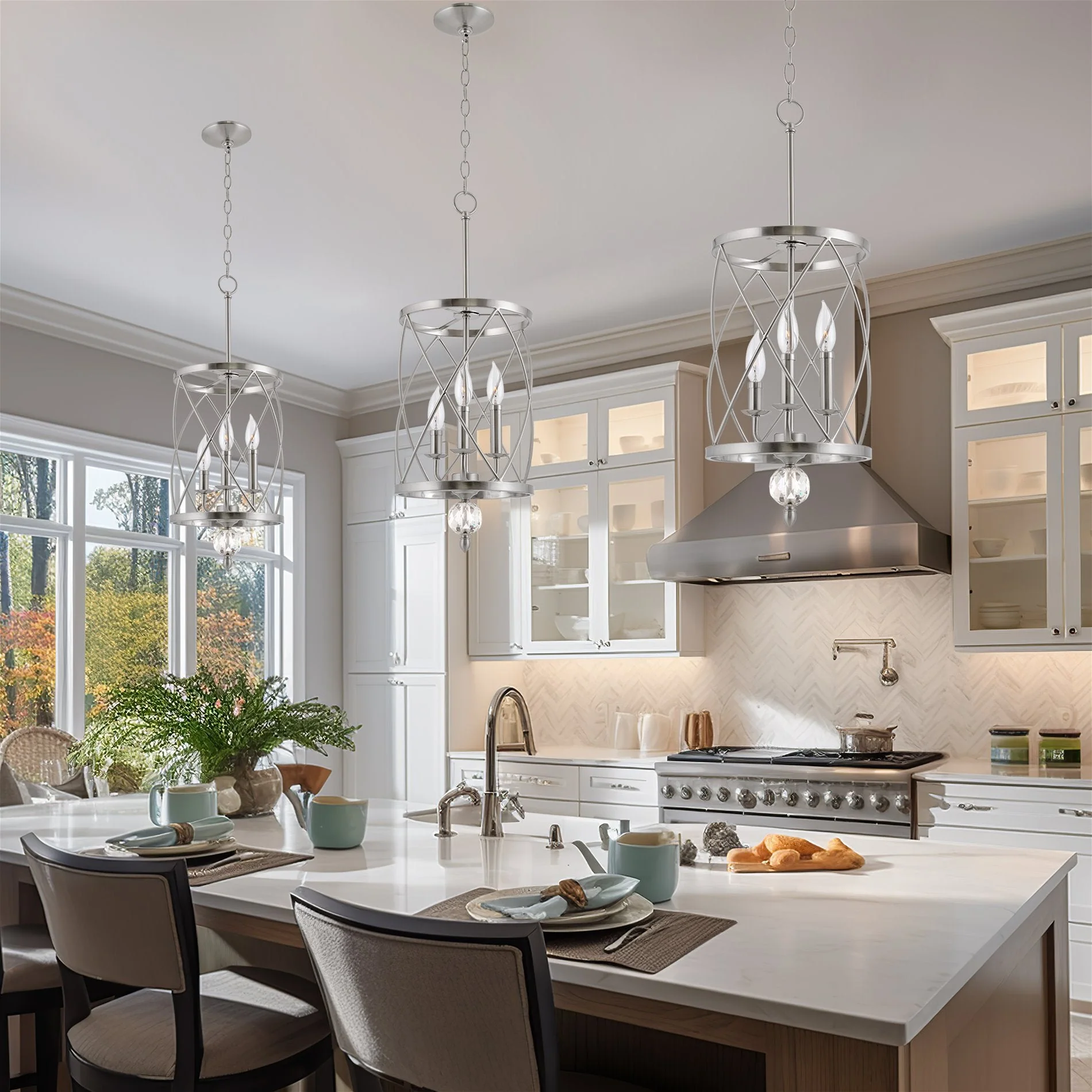 Eleanor 27 3-Light Modern Foyer Light Pendant Chandelier