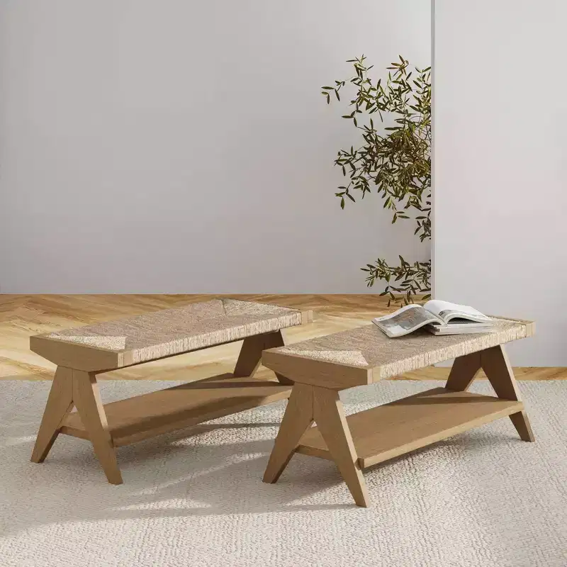 Nathan James Beacon Seagrass Bench Light Brown