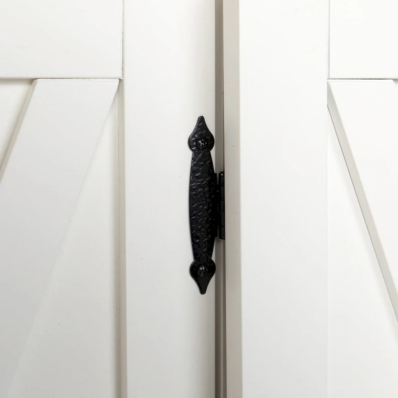 SEI Furniture Lankershim Modern Farmhouse White Wood Kitchen Cart