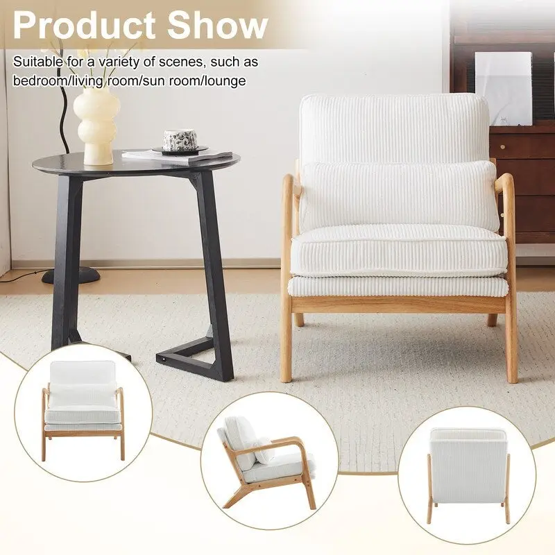 2-pc Upholstered Linen Blend Accent Chair