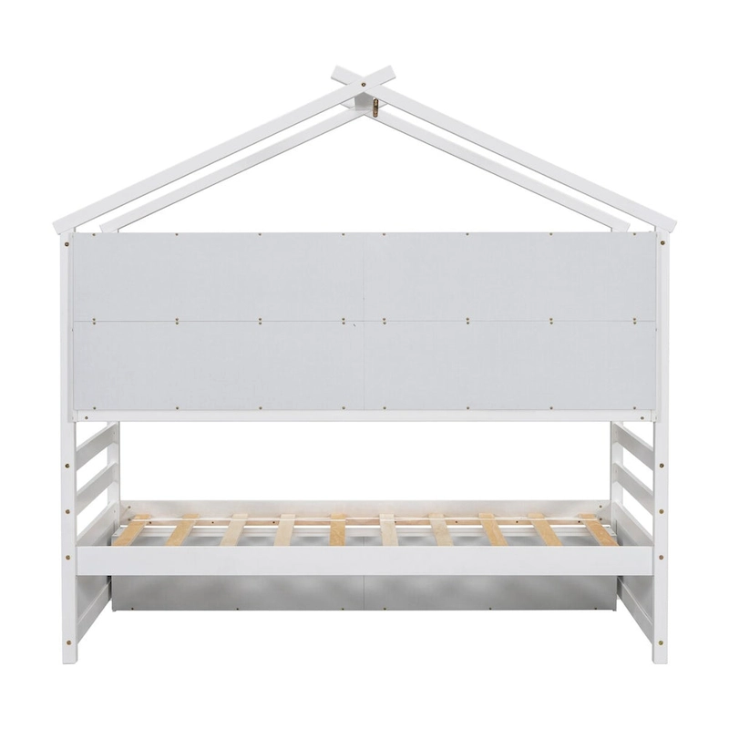 QQ Twin House Bed with Roof Frame
