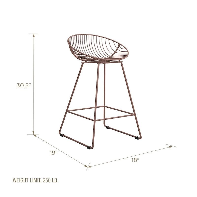 CosmoLiving by Cosmopolitan Ellis 24  Metal Counter Height Bar Stool
