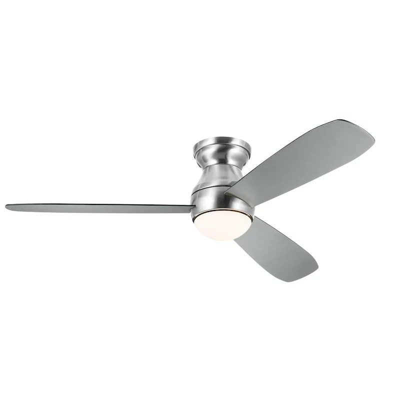 Bead 54 inch LED Indoor Ceiling Fan Brushed Stainless Steel with Reversible Blades