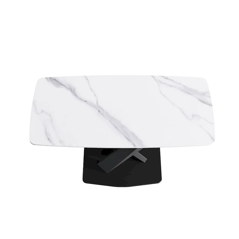 63 inch Modern White Rectangular Dining Table