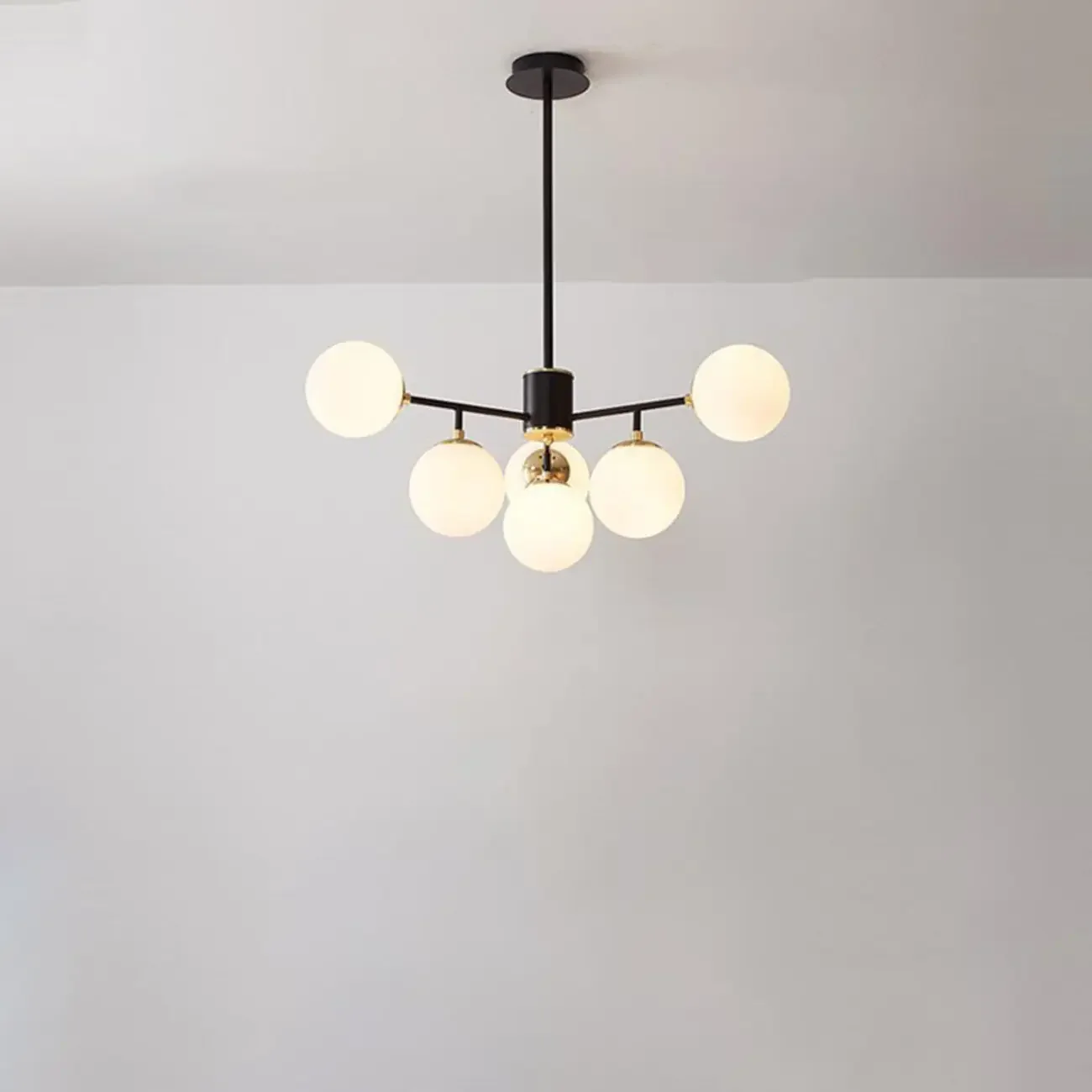 Modern Glass Globe Chandelier for Living Room Decor