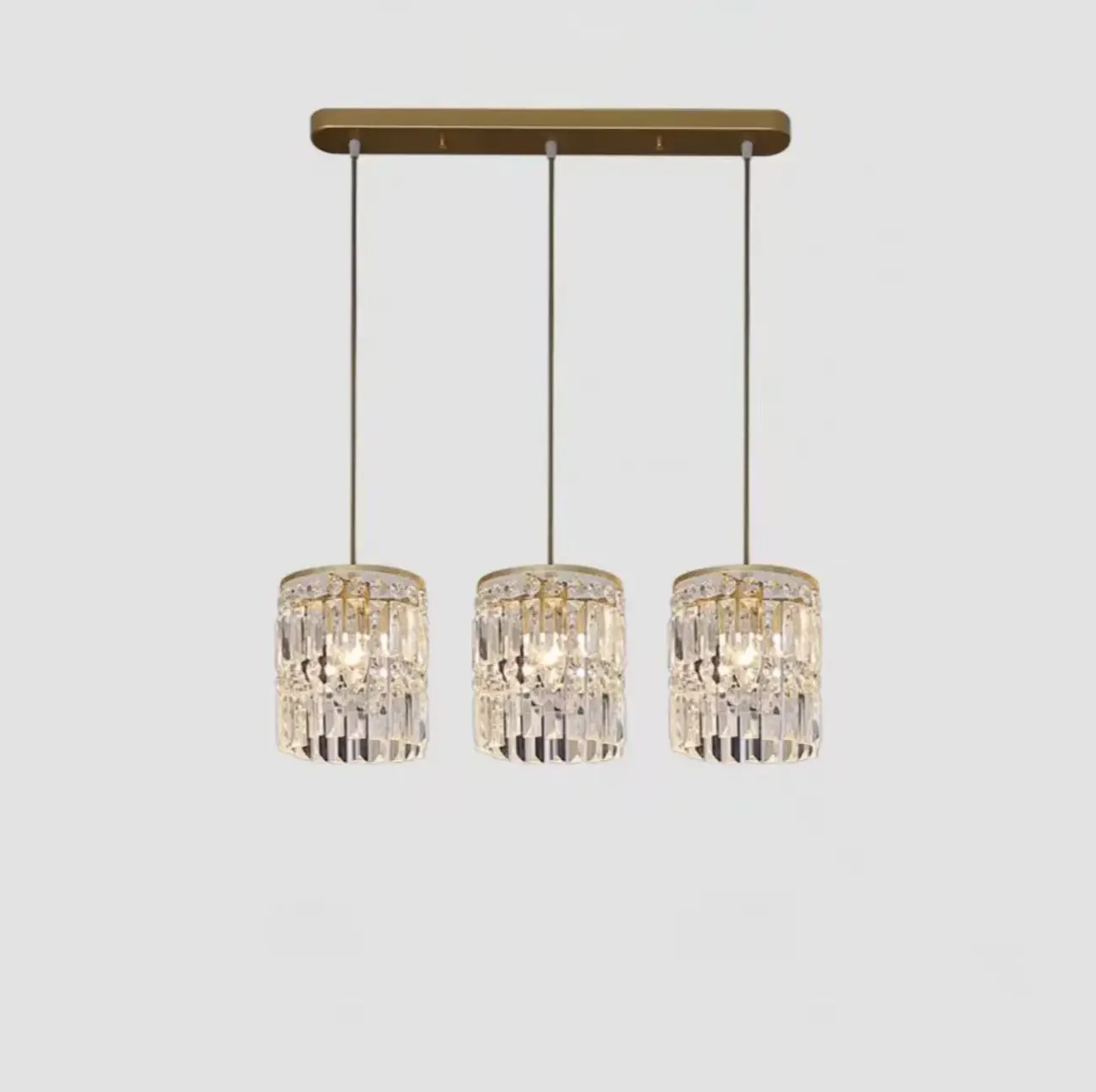 Kitchen Island Modern Crystal Cylinder Pendant Light