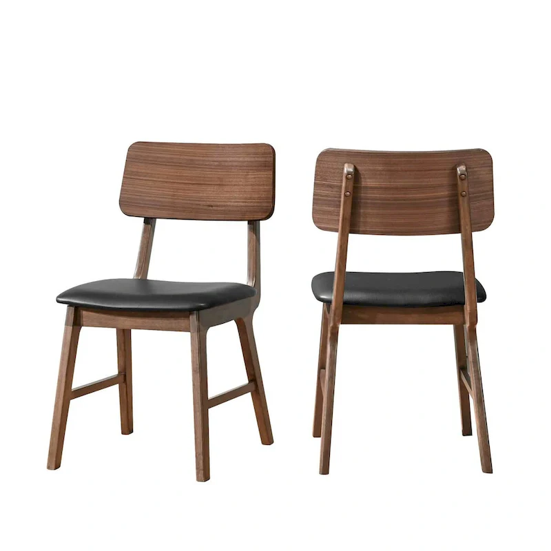 New Classic Furniture Thea Walnut and Black Side Chair (Set of 2)