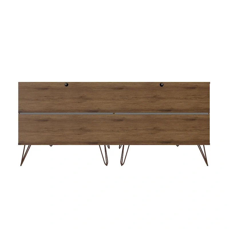 6-Drawer Double Low Dresser with Metal Legs