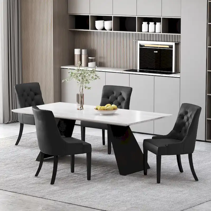 Cheney Tufted Dining Chairs (Set of 4) by Christopher Knight Home