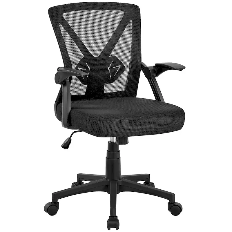 Yaheetech Mesh Office Chair with Flip-up Armrests Comfy Desk Chair - N/A