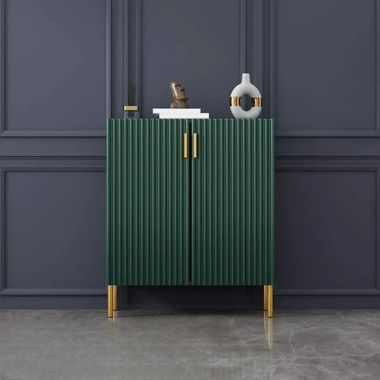 Glam Wooden Sideboard with Shelves and Cabinets