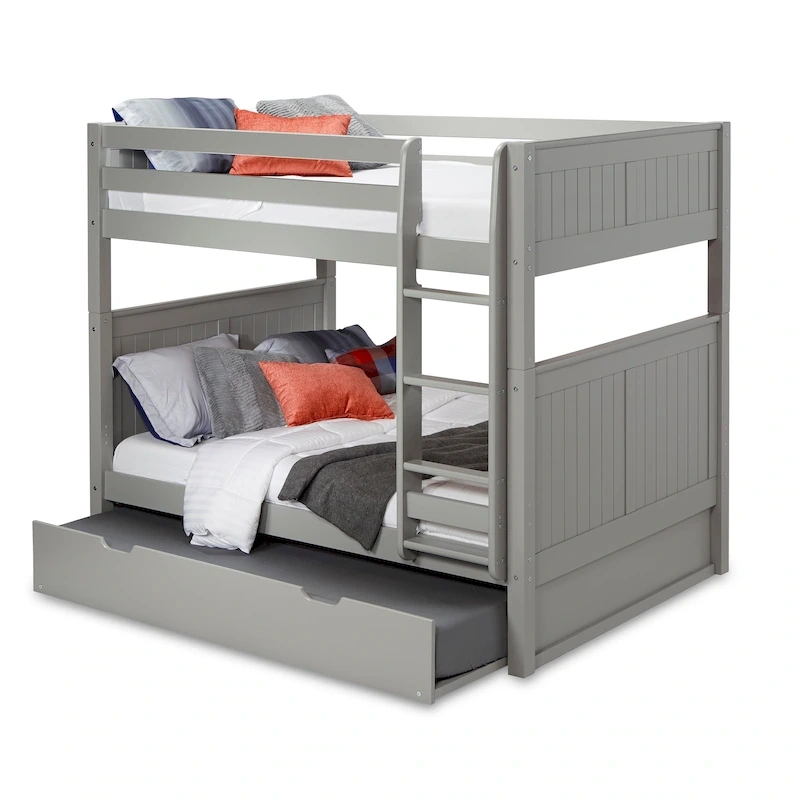 Camaflexi Full over Full Bunk Bed with Twin Trundle - Panel Headboard