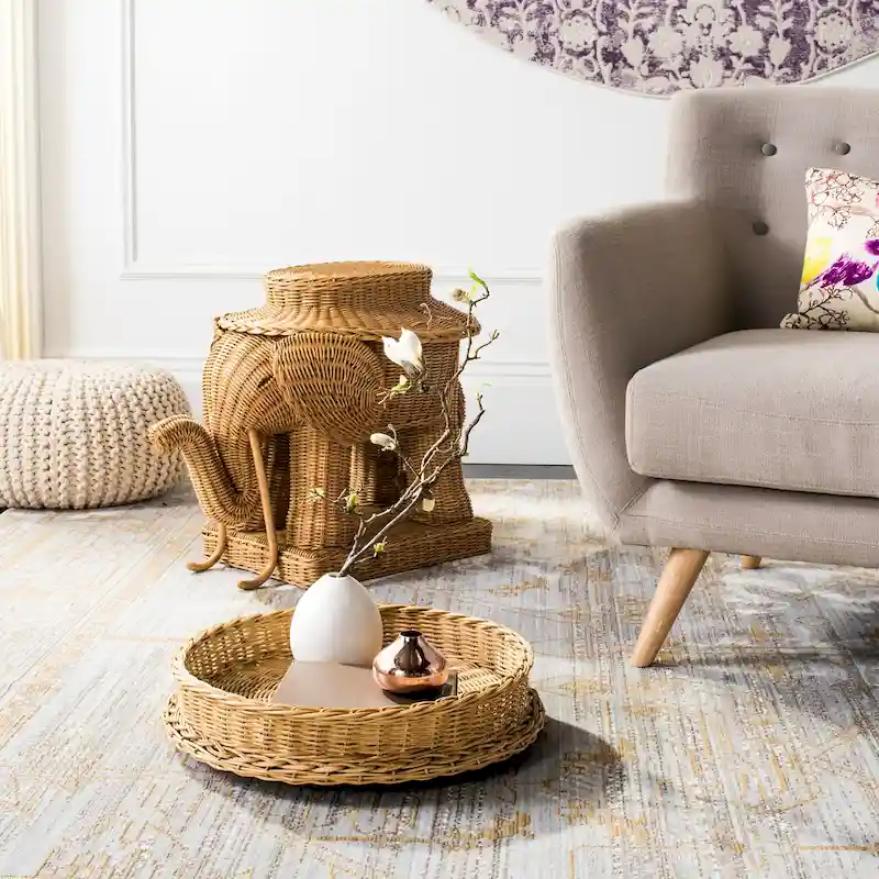 SAFAVIEH Bilek Storage Natural Accent Table - 25 x 17.5 x 21.5 - 25Wx18Dx22H