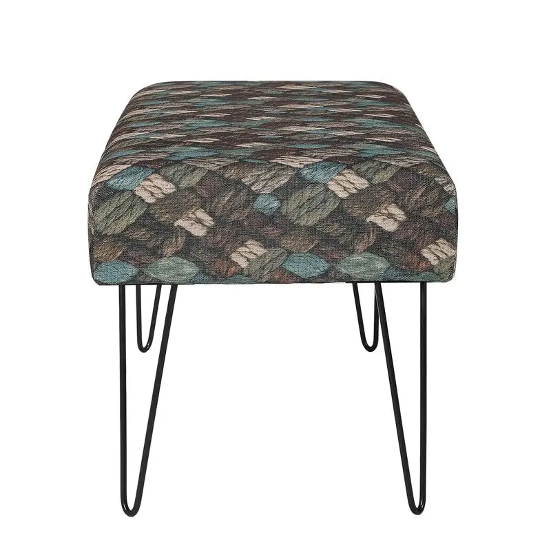 Adeco Bench Ottoman Fabric Rectangular Footrest Upholstered Bedroom