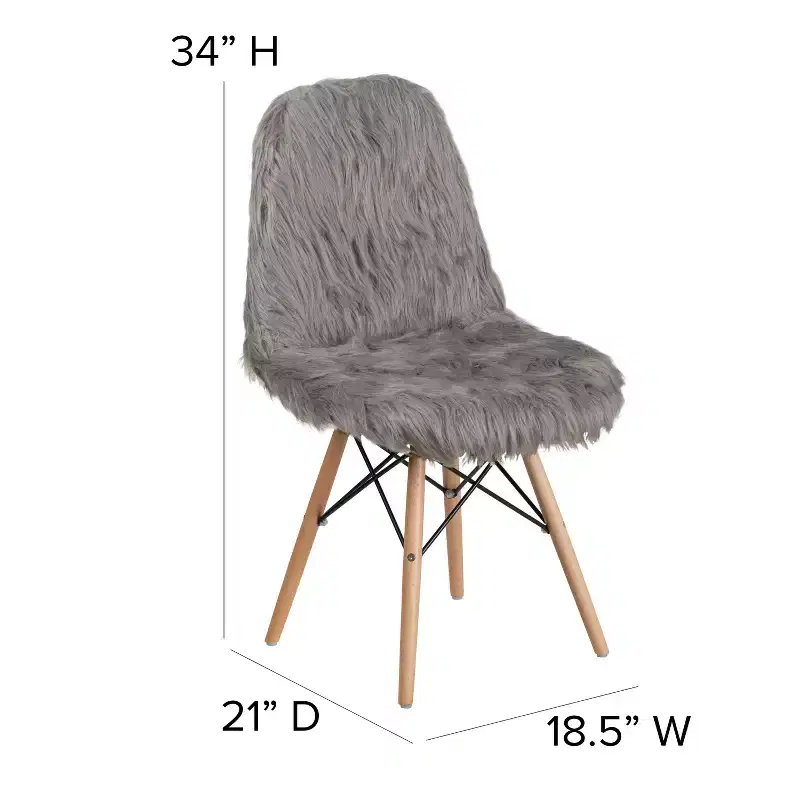 Emma and Oliver Shaggy Dog Fur Accent Chair