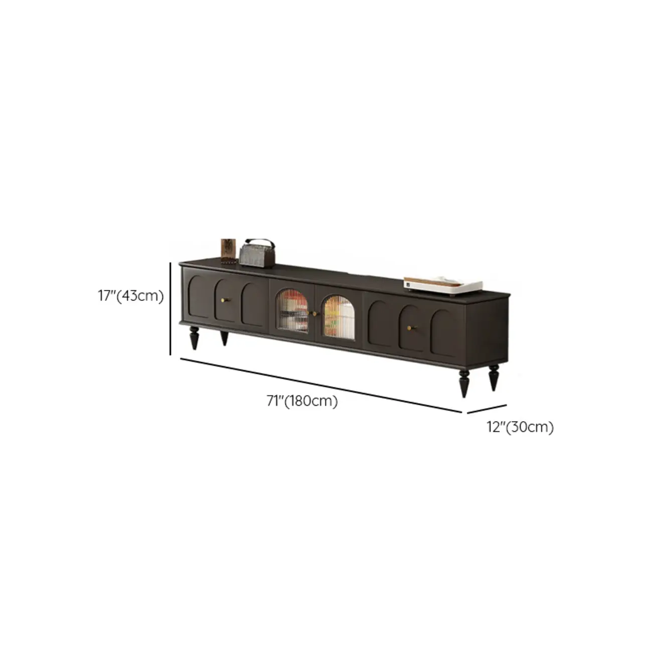 Warm Shaker Wood TV Stand with Cable Management & Light & 4-Cabinet/5 Cabinets/6 Cabinets