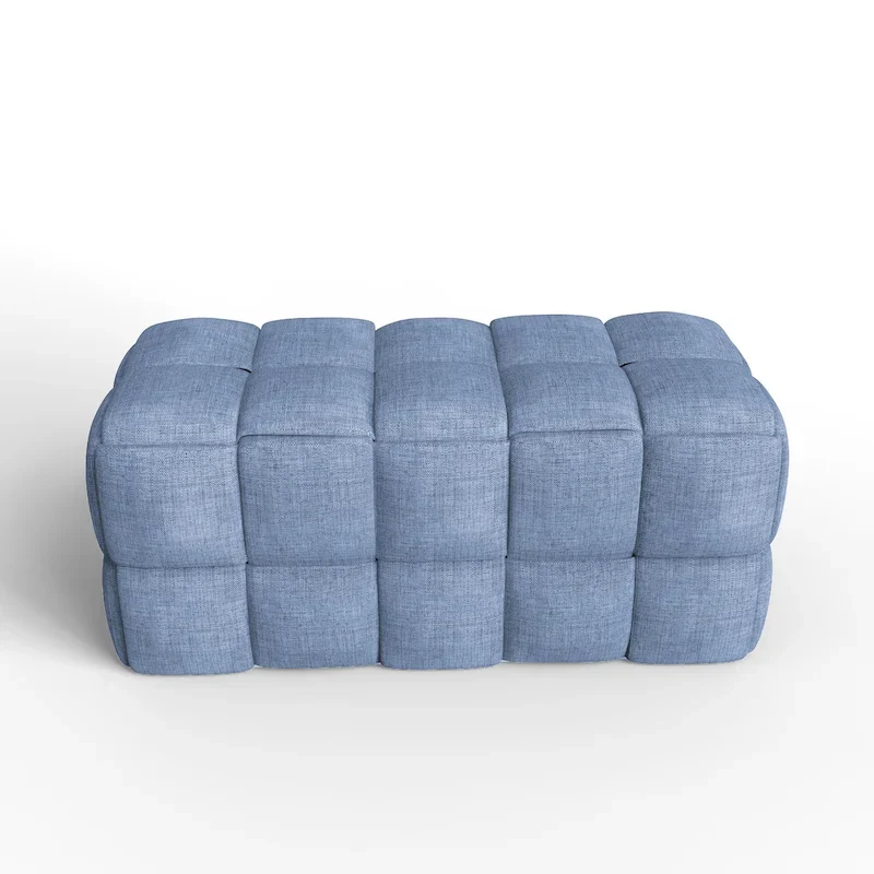 Luxerna 36-inch Padded Natural Linen Box Weave Comfort Bench