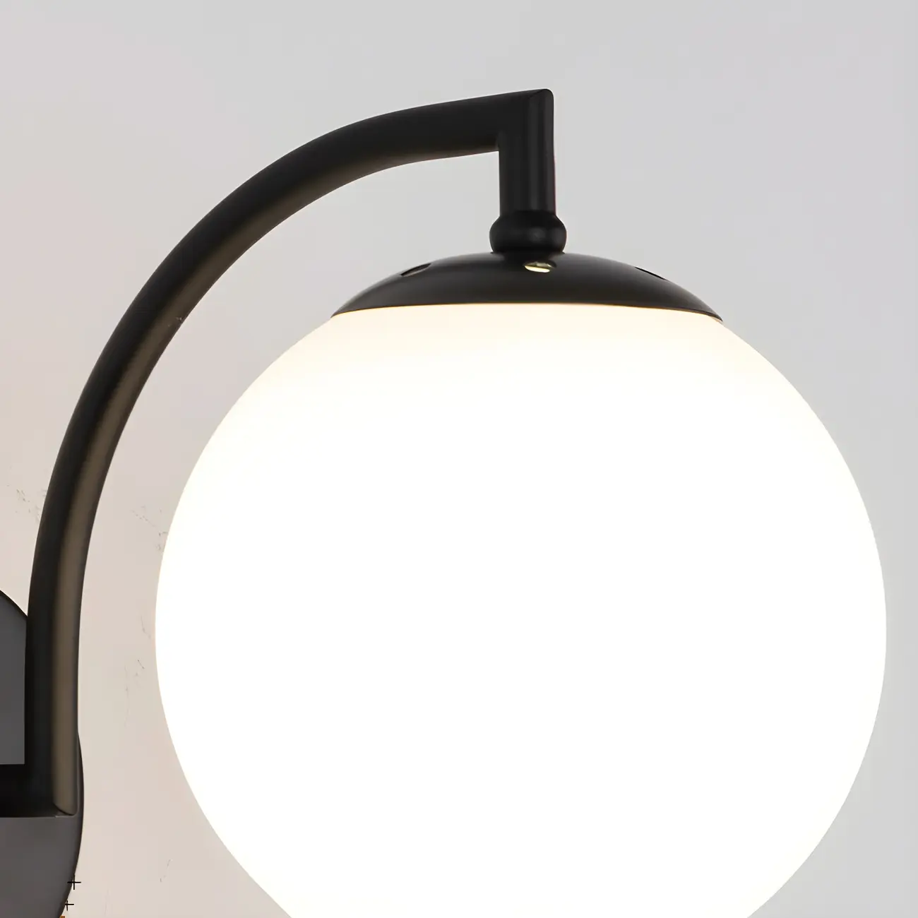 Mini Modern Globe Glass Metal Arc Vanity Wall Light