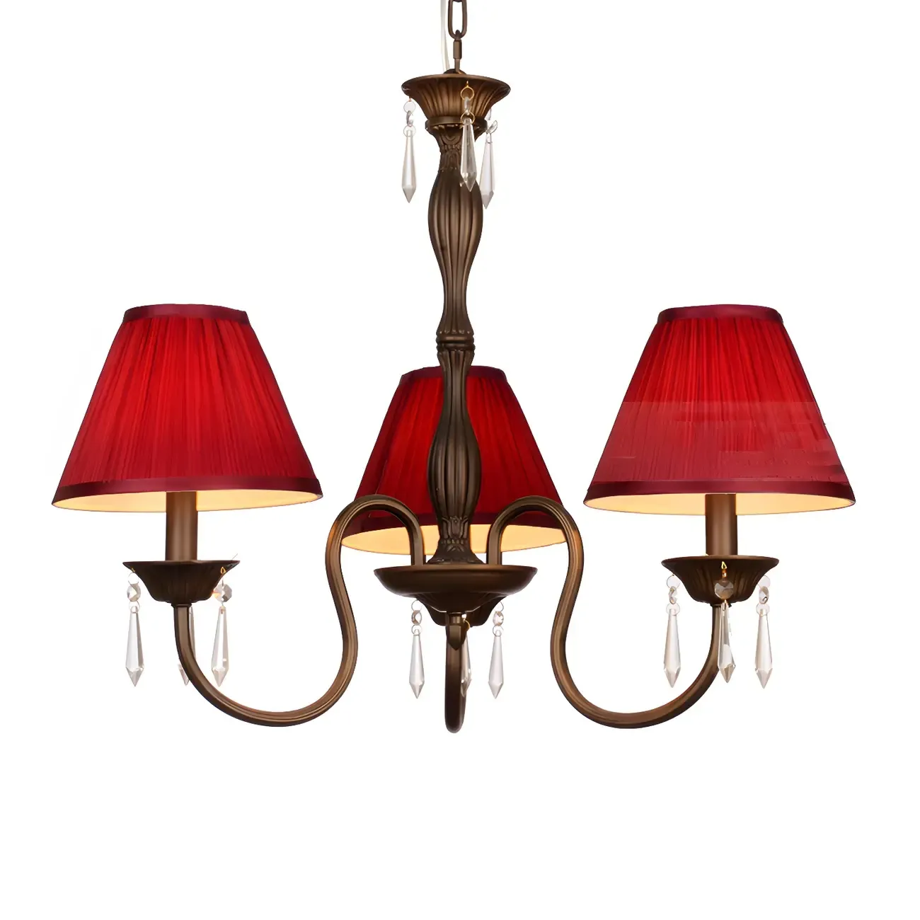 Adjustable Hanging 5-Light Down Shade Crystal Chandelier