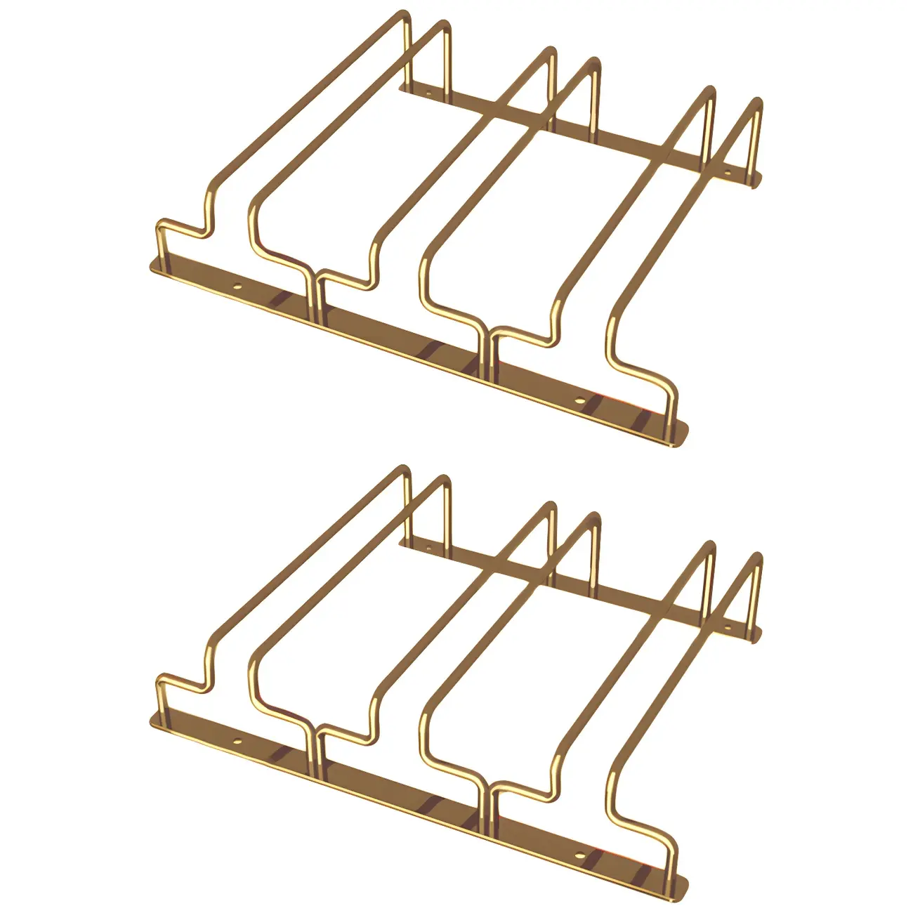 Gold Rectangular Hanging Metal Wine Glass Rack