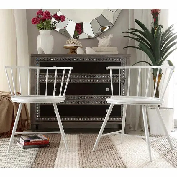 Truman Low Back Metal and Wood Spindle Dining Chair (Set of 2) by iNSPIRE Q Modern