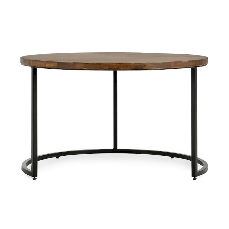 Classic Home Emma Set of 2 Nesting Tables in Natural Brown