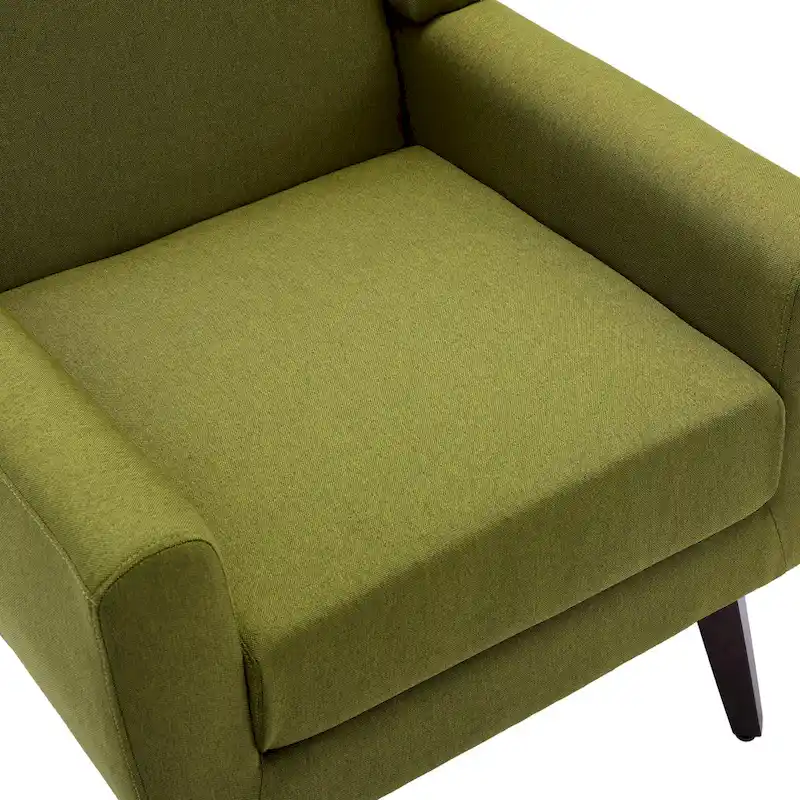 Linen Upholstered Accent Chair Wingback Armchair Set of 2