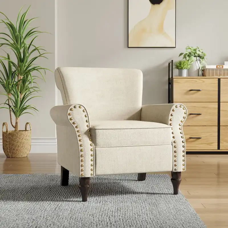 Living Room Armchair with Nailhead Trim - 29.9 W x 29.9 H x 32.9 D