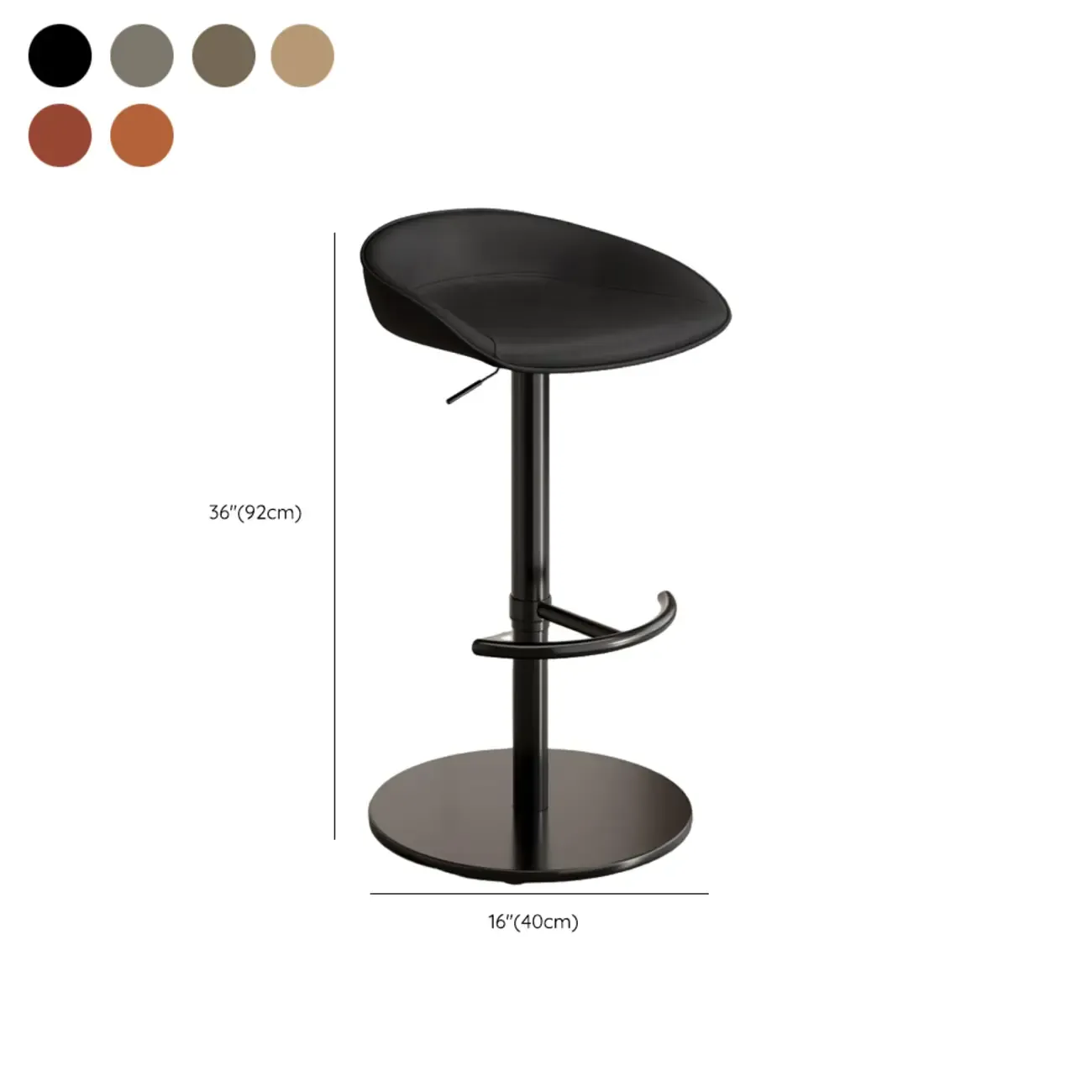 Industrial Modern Pedestal Leather Bar Stools