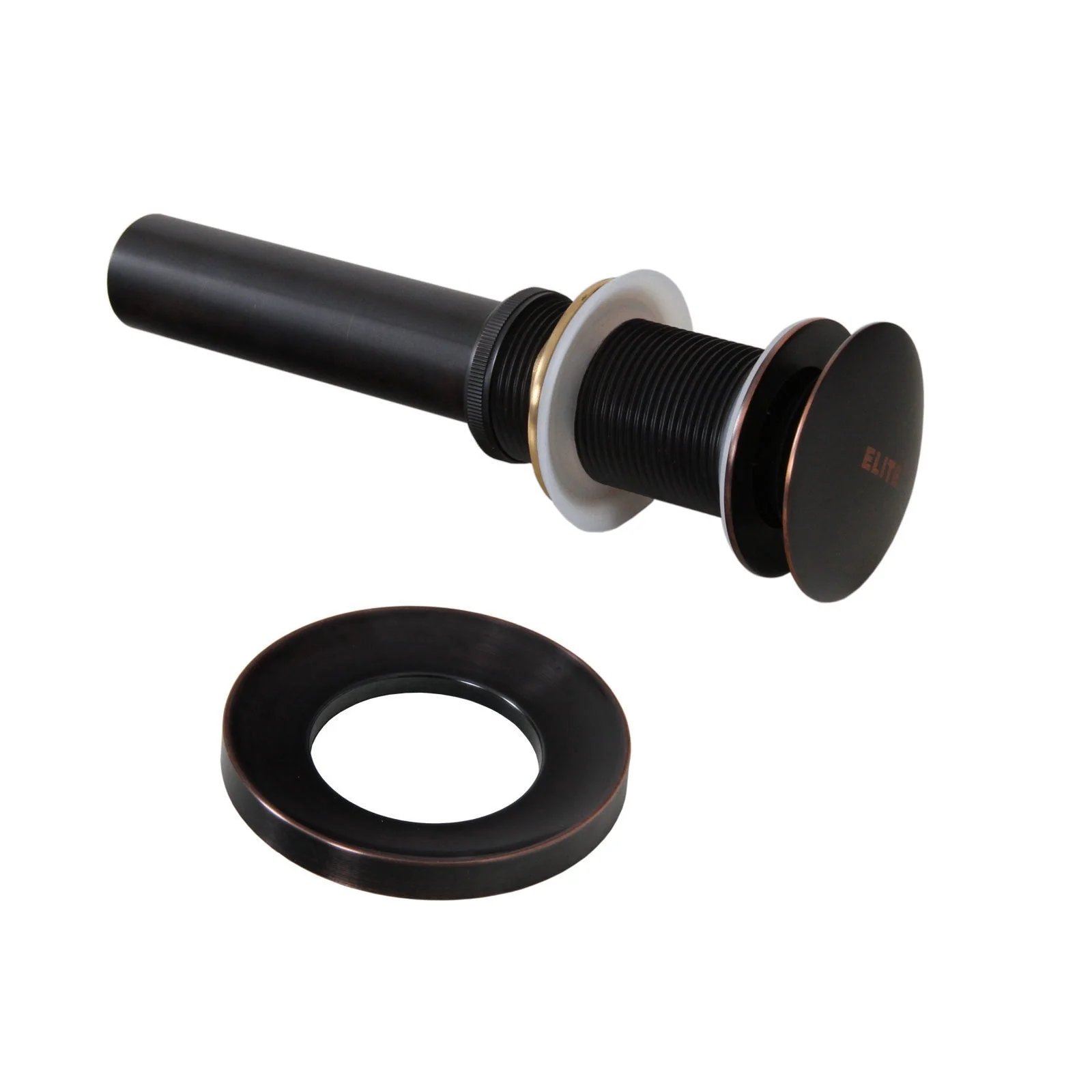 Elite Oil-rubbed Bronze Tall Single-handle Bathroom Vessel Faucet and Pop-up Drain