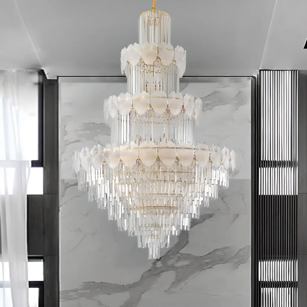 Luxury Crystal Round Chandelier with Elegant Tiered Design