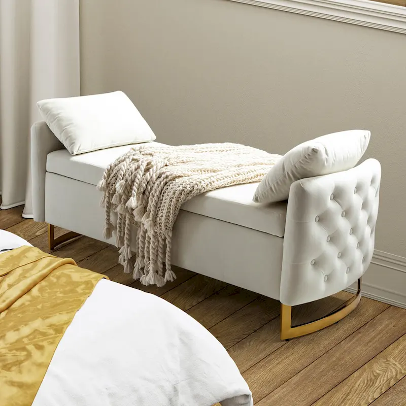 Robert Modern Upholstered Flip Top Storage Bench by HULALA HOME