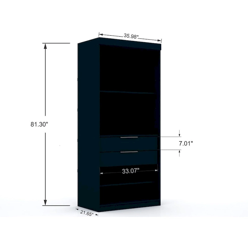 Mulberry 2.0 Modern 3 Sectional 6 Drawer Wardrobe Closet Set of 3