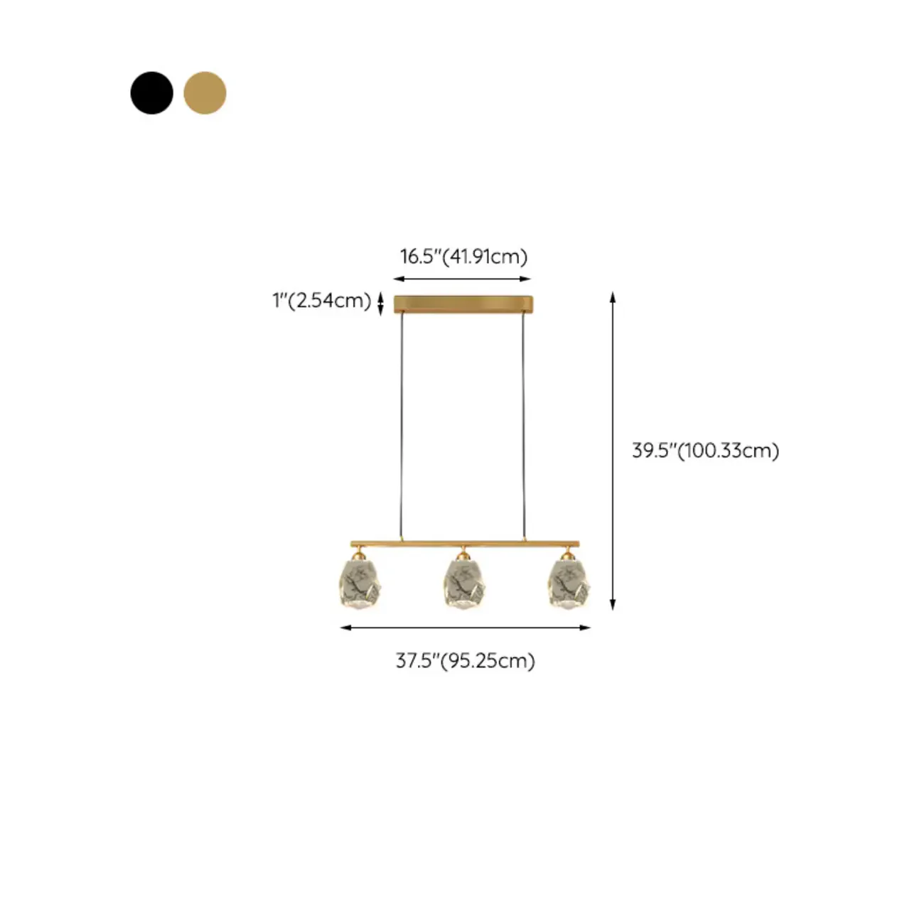 Geometric Gold Crystal Down Island Pendant Light