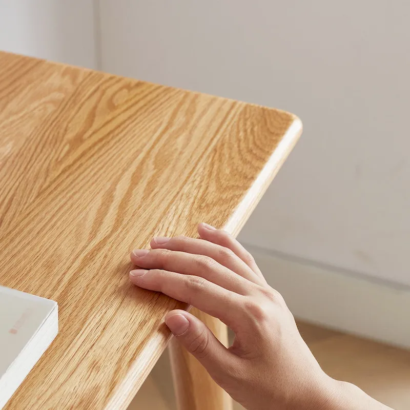 Natural Wood Study Desk with Drawer - Single Person (80cm)