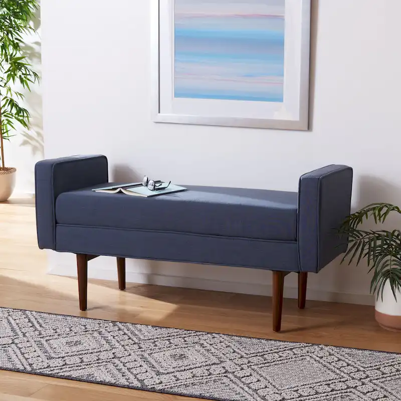 SAFAVIEH Rosalee Mid-Century Modern 25-inch Bench - 49 W x 18 L x 25 H - 49Wx18Dx25H