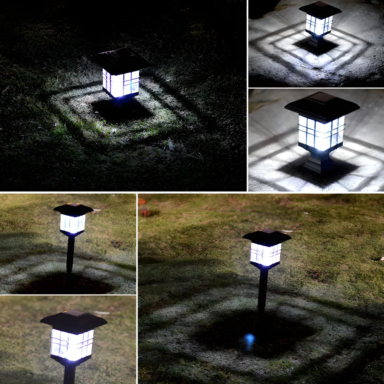 Modern Black Metal Solar Stake Landscape Lighting