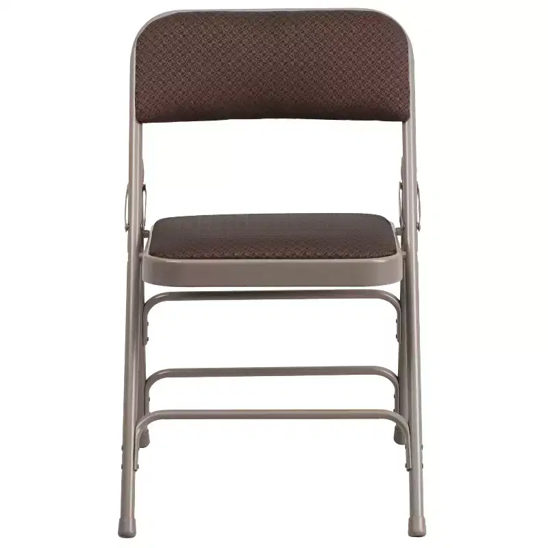 Emma and Oliver 4 Pack Curved Triple Braced & Double Hinged Fabric Upholstered Metal Folding Chair