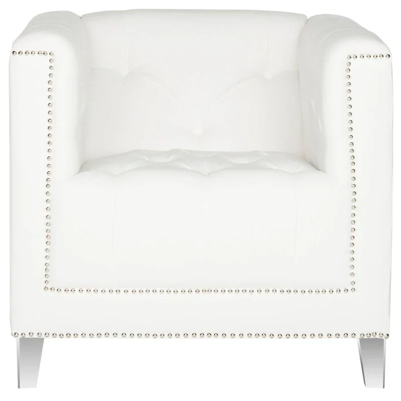 SAFAVIEH Kamilah White/ Clear Club Chair - 31.9 x 33.9 x 29.9 - 32Wx34Dx30H