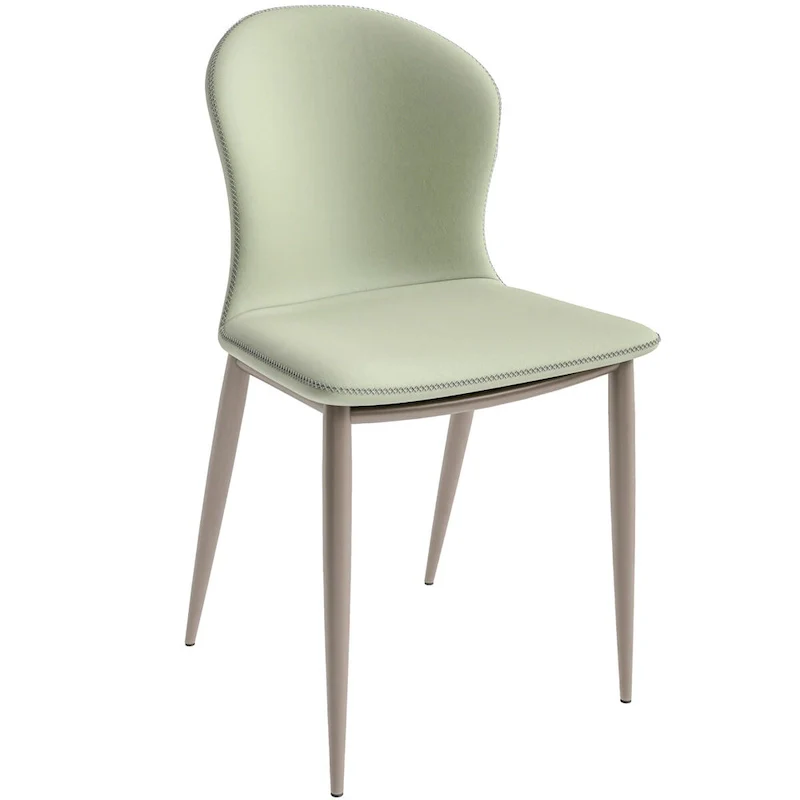 Modern Upholstered Fabric Dining Chair with Metal Legs, Mosaic Style Kitchen Side Chair