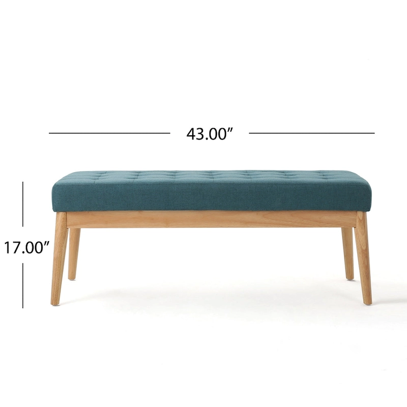 Saxon Mid-century Tufted Fabric Ottoman Bench by Christopher Knight Home - 43.00 L x 15.75 W x 17.00 H