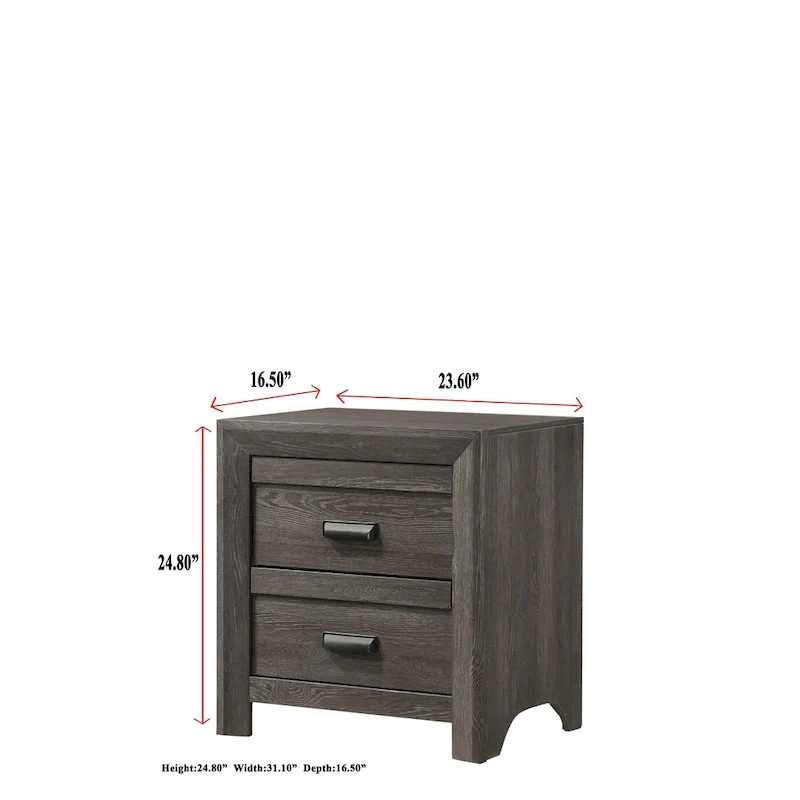 Essa 6 Piece Brown Classic Panel Bedroom Set