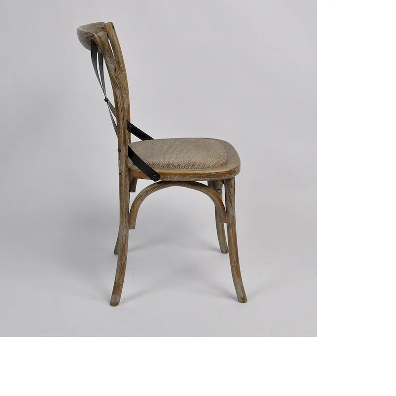 Tucken Cross-Back Rattan Upholstered Chair