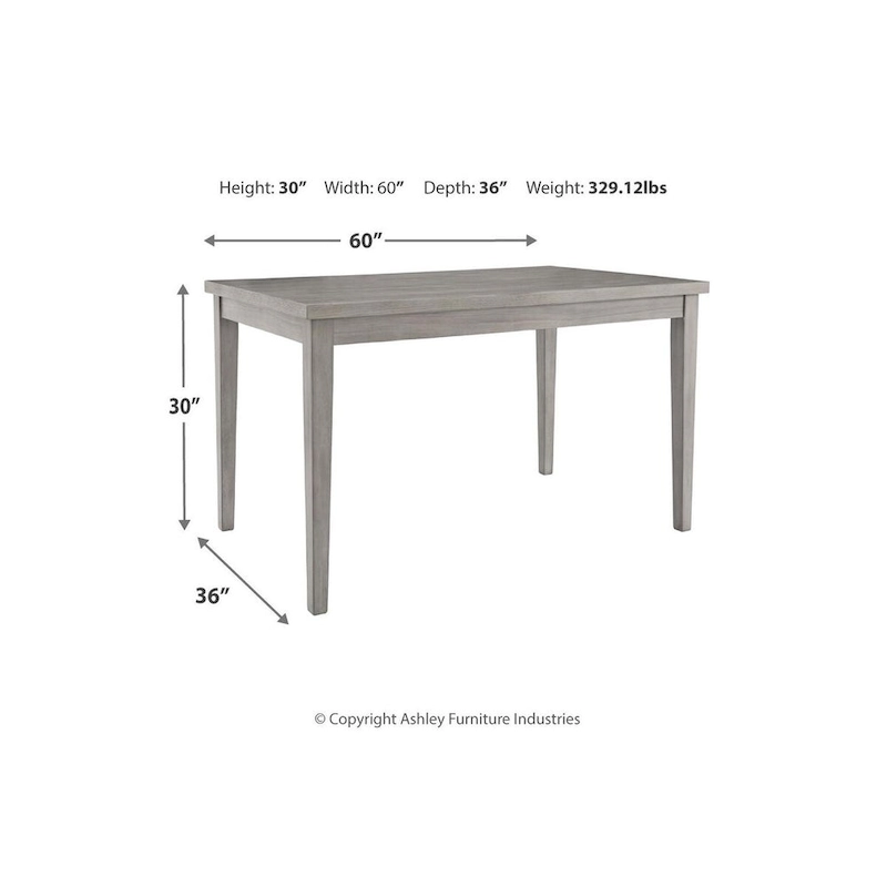 Parallen Gray Rectangular Dining Table