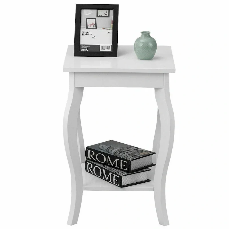 Compact Side Table with Display Shelf