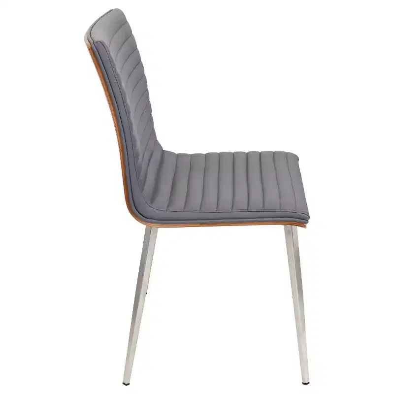 Set of 2 Mason Swivel Modern Walnut Wood Back Dining Chairs - Lumisource