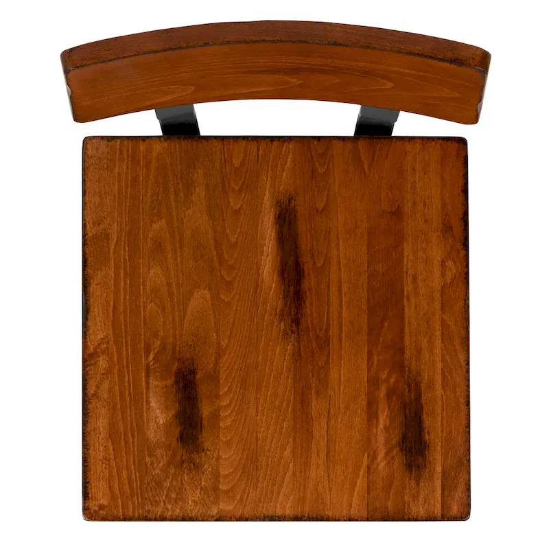 4 Pack Commercial Grade Rustic Antique Industrial Style Wood Dining Chair